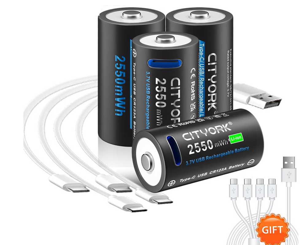 CR123A batteries charging with Type-C cable