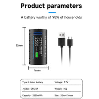 Thumbnail for CR123A Rechargeable Battery Pack  Type-C Cable