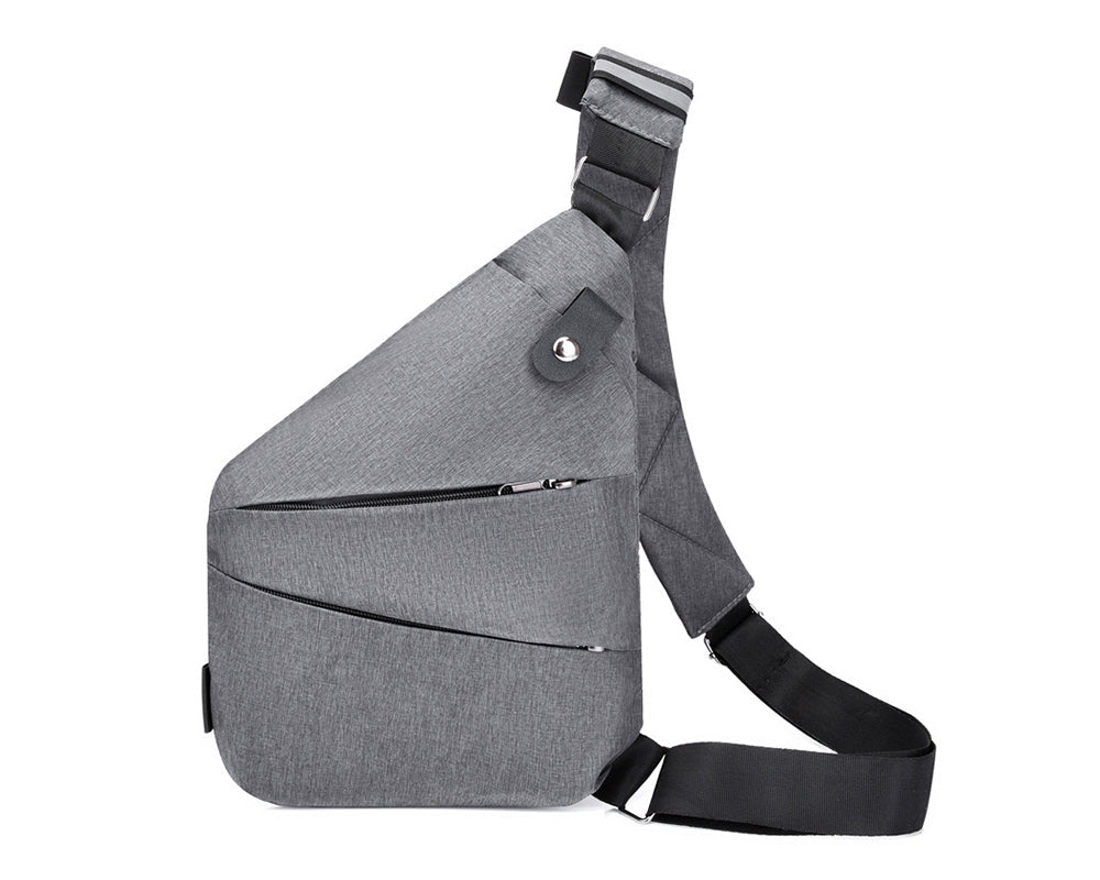 Travel sling bag with back zipper pocket