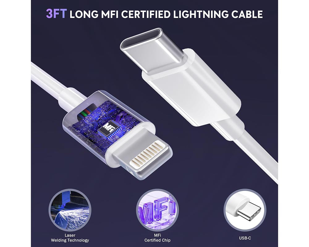 20W iPhone Fast Charger with USB-C to Lightning Cable