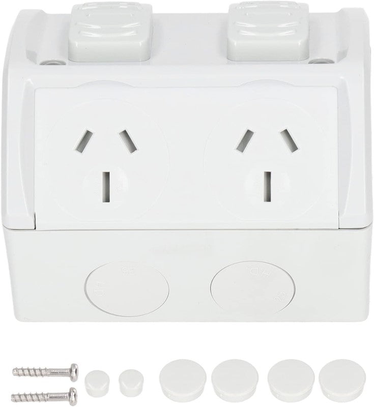 Double Weatherproof Power Point Weatherproof Double Power Point 15Amp Outdoor Socket – Homyspire