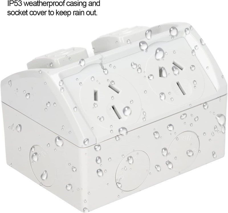 Double Weatherproof Power Point Weatherproof Double Power Point 15Amp Outdoor Socket – Homyspire