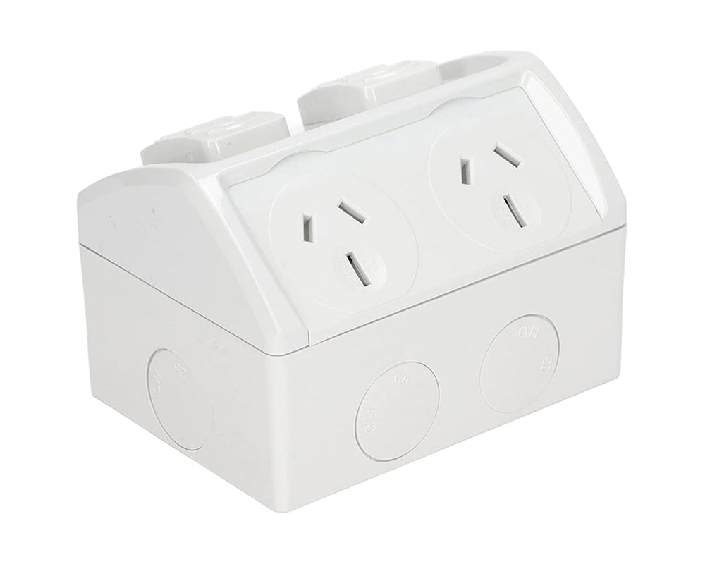 Double Weatherproof Power Point Weatherproof Double Power Point 15Amp Outdoor Socket – Homyspire