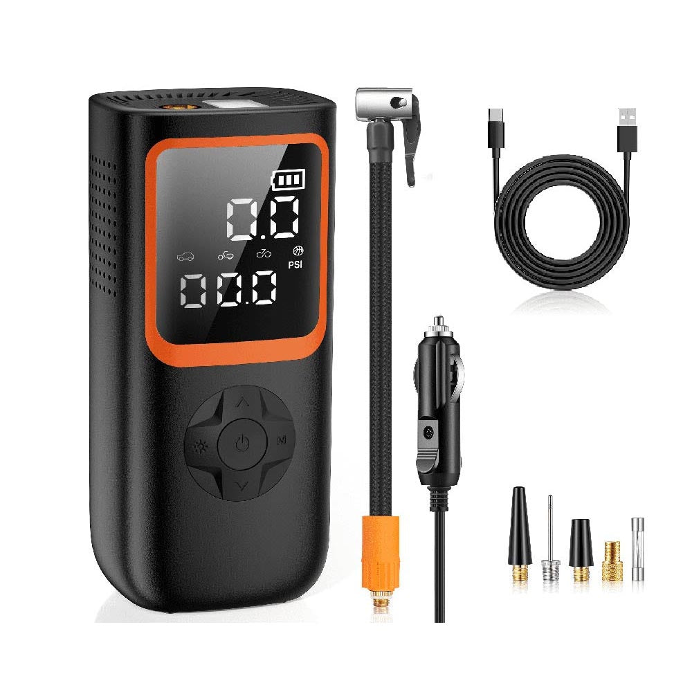 Compact tyre inflator in hand