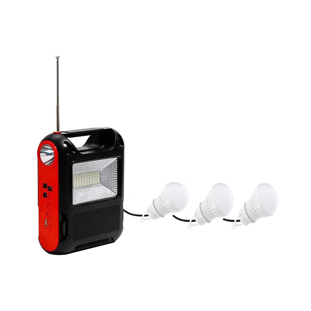 Solar camping light used at campsite at night