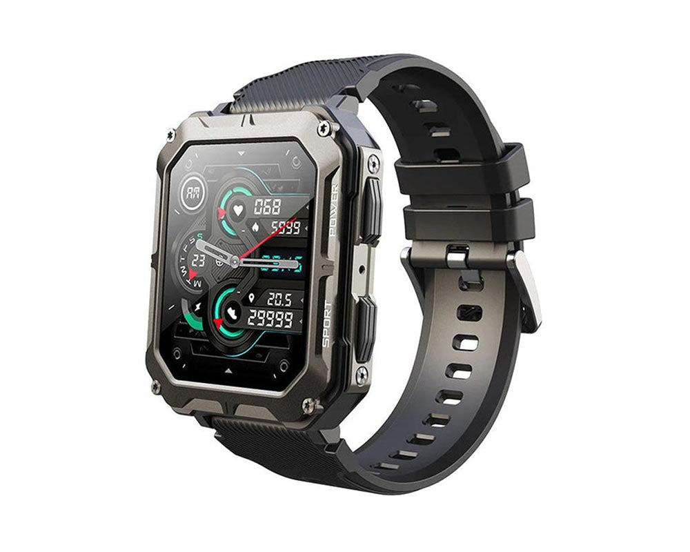 black and orange watch