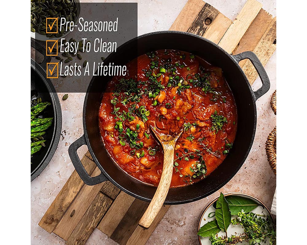 Even heat cast iron cookware