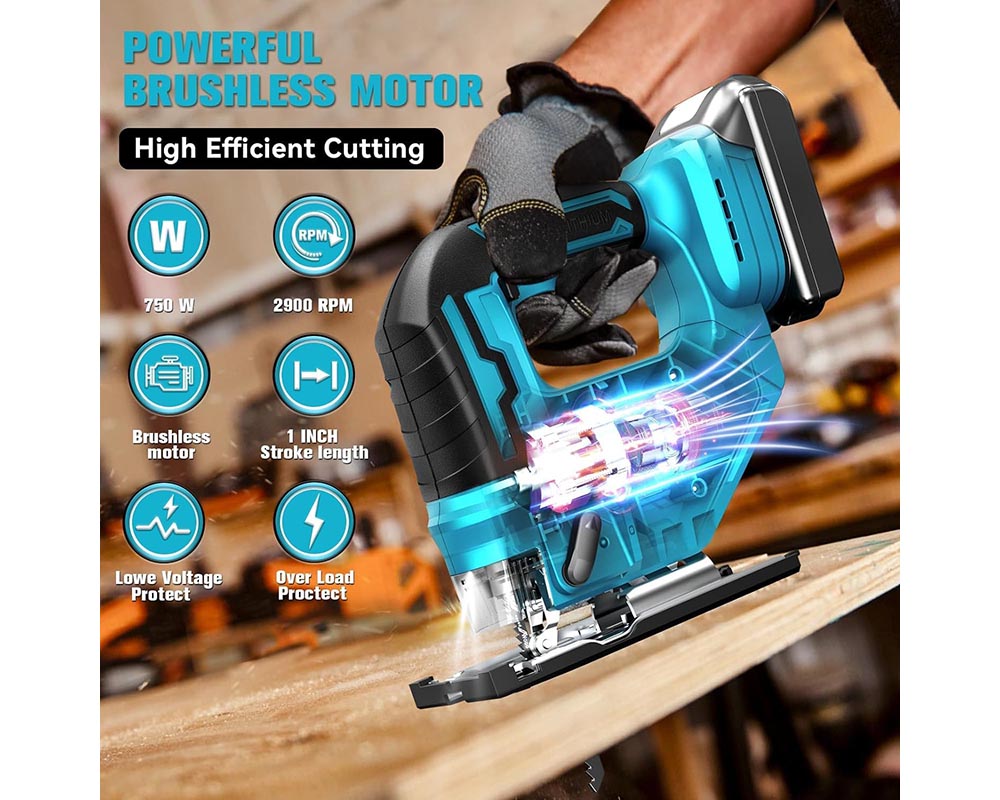 Jigsaw Trigger Cordless Jigsaw 18V Compatible with Makita Battery 750W – Homyspire