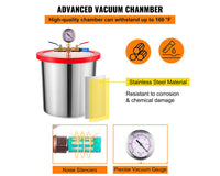 Thumbnail for 3CFM Vacuum Chamber Degassing 12L Vacuum Pump Air Condition Gauge