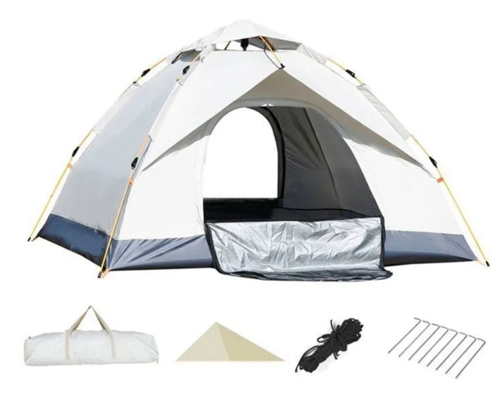 Camping tent door with mesh screen