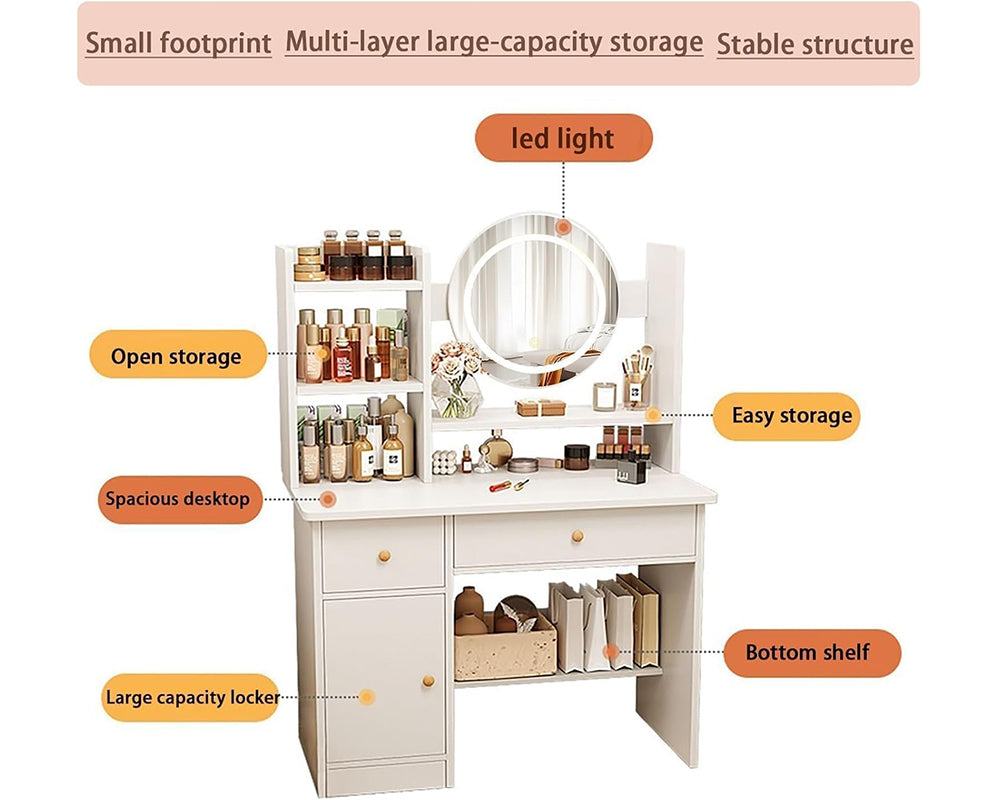 Dressing table with LED Mirror