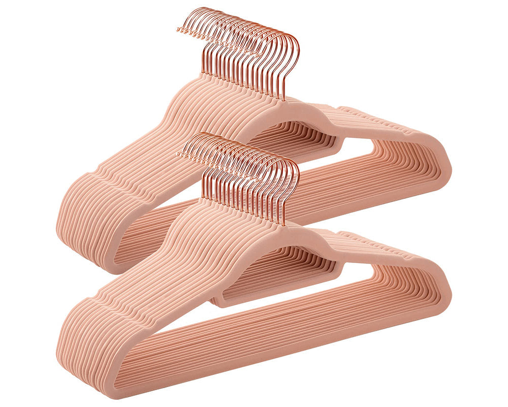 Velvet hanger made of velvet and ABS plastic