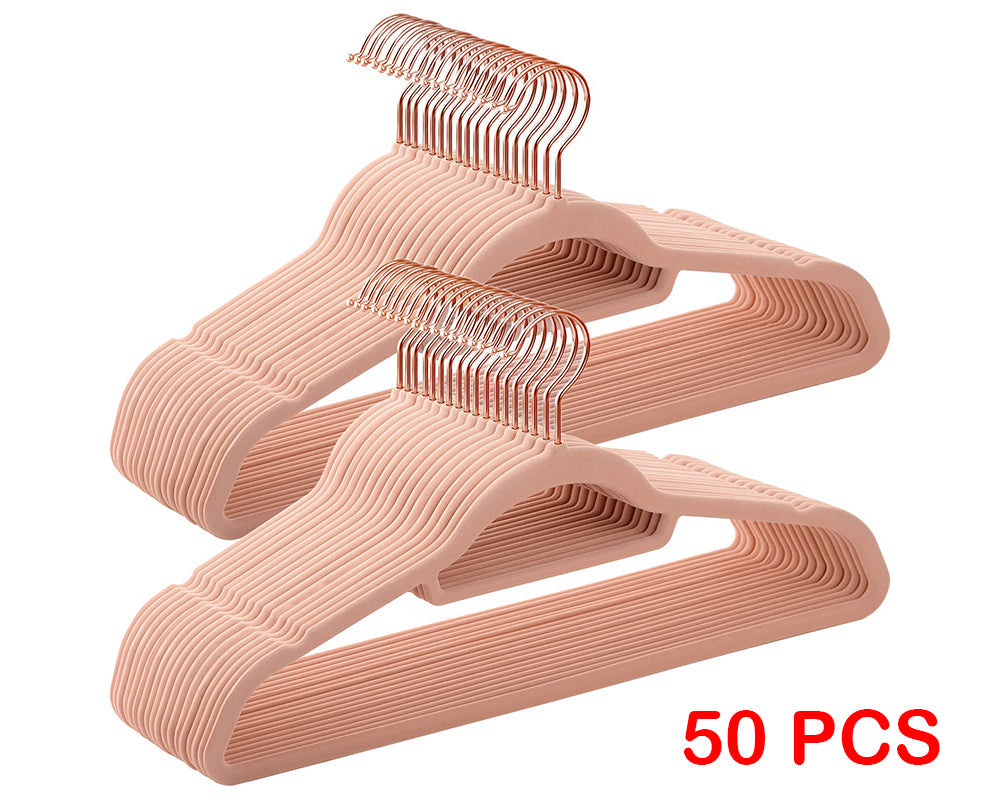 Kids Baby Velvet Coat Hangers Rose Pink (Set of 50)