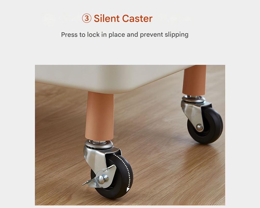 360-degree swivel wheels with two lockable