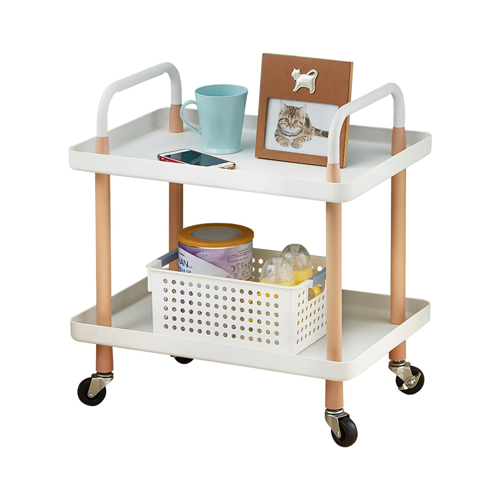 Utility cart used as coffee cart in living room
