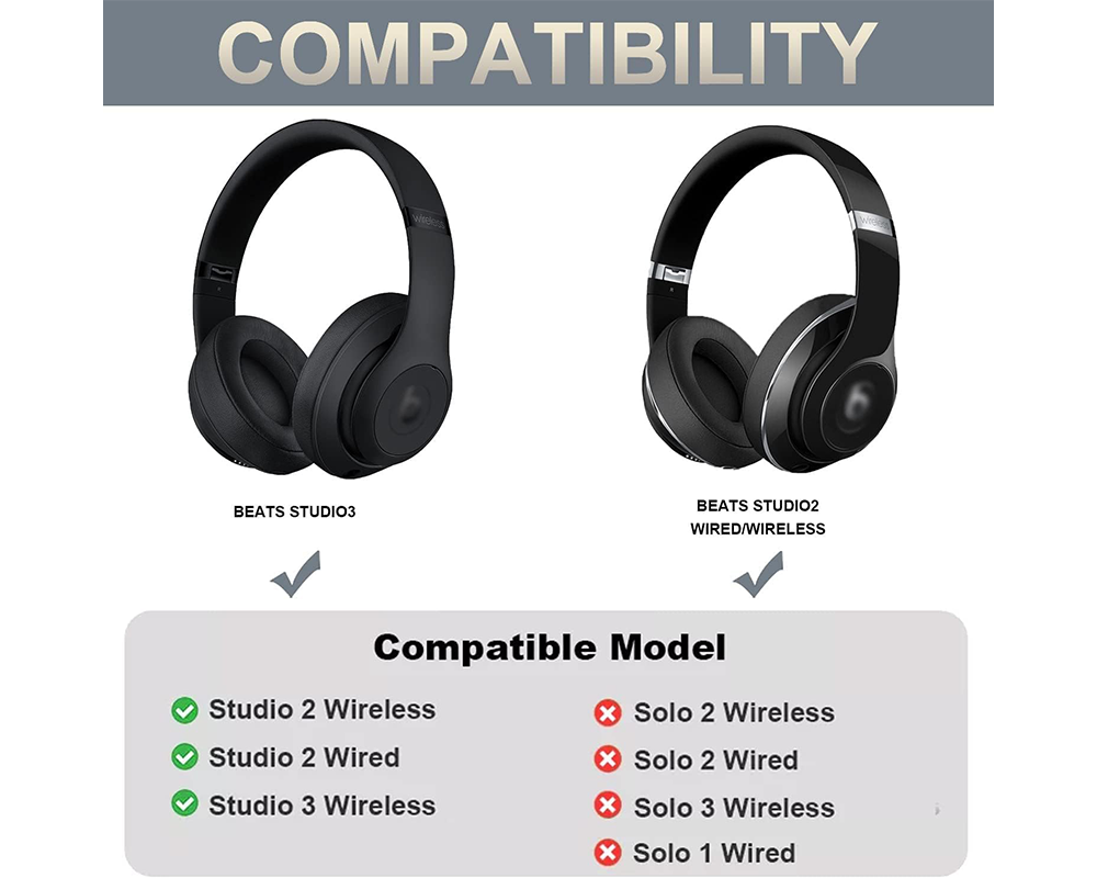 Replacement Ear Pads for Beats Studio 2 & 3 Headphones