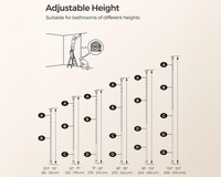 Thumbnail for 4 Tier Adjustable Shower Corner Shelves