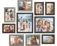 Thumbnail for Photo frames set of 10 with maroon brown finish