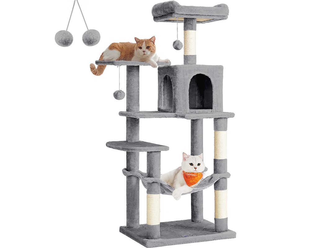 Light grey cat tree condo