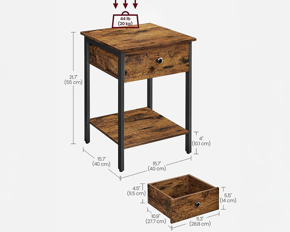 VASAGLE Bedside Table