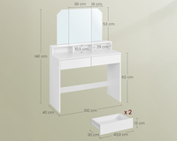 Thumbnail for VASAGLE Dressing Table With Mirror