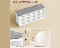 Thumbnail for VASAGLE Shoe Rack Bench Shoe Storage Bench Shoe Rack