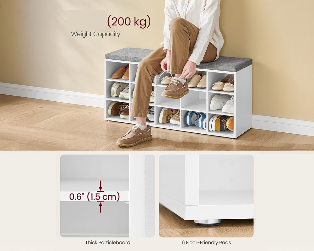 VASAGLE Shoe Rack Bench Shoe Storage Bench Shoe Rack