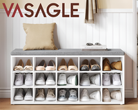 Thumbnail for VASAGLE Shoe Rack Bench Shoe Storage Bench Shoe Rack
