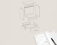 Thumbnail for Bedside Table with Drawers