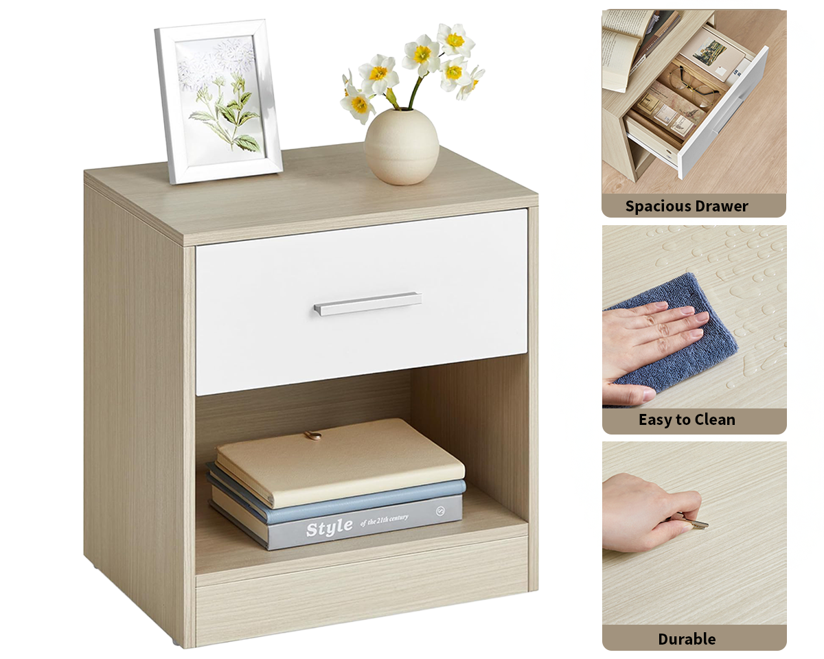 Bedside Table with Drawers