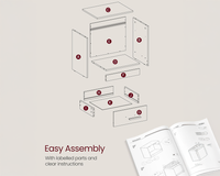 Thumbnail for Bedside Table with Drawers