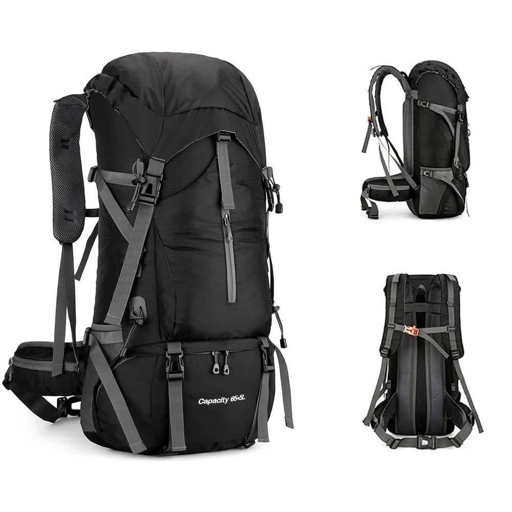 Close-up of ripstop nylon fabric in black