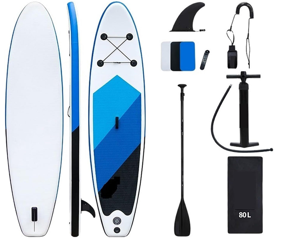 Inflatable SUP board with detachable fin for water control