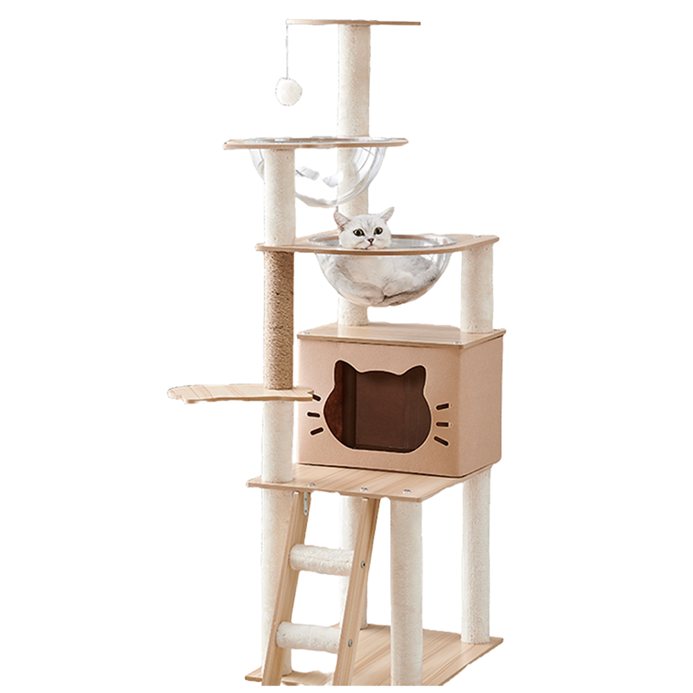 Anchor straps securing cat tree
