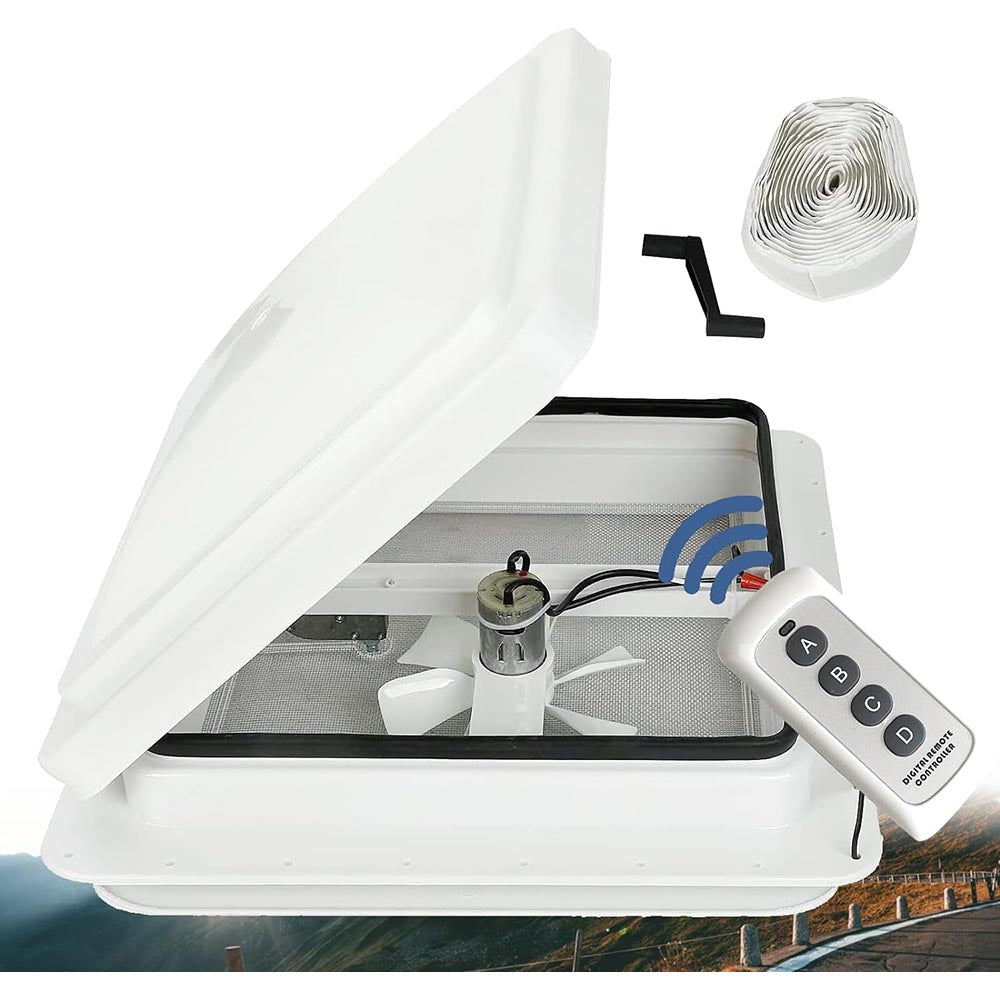 Caravan roof vent showing mounting flange