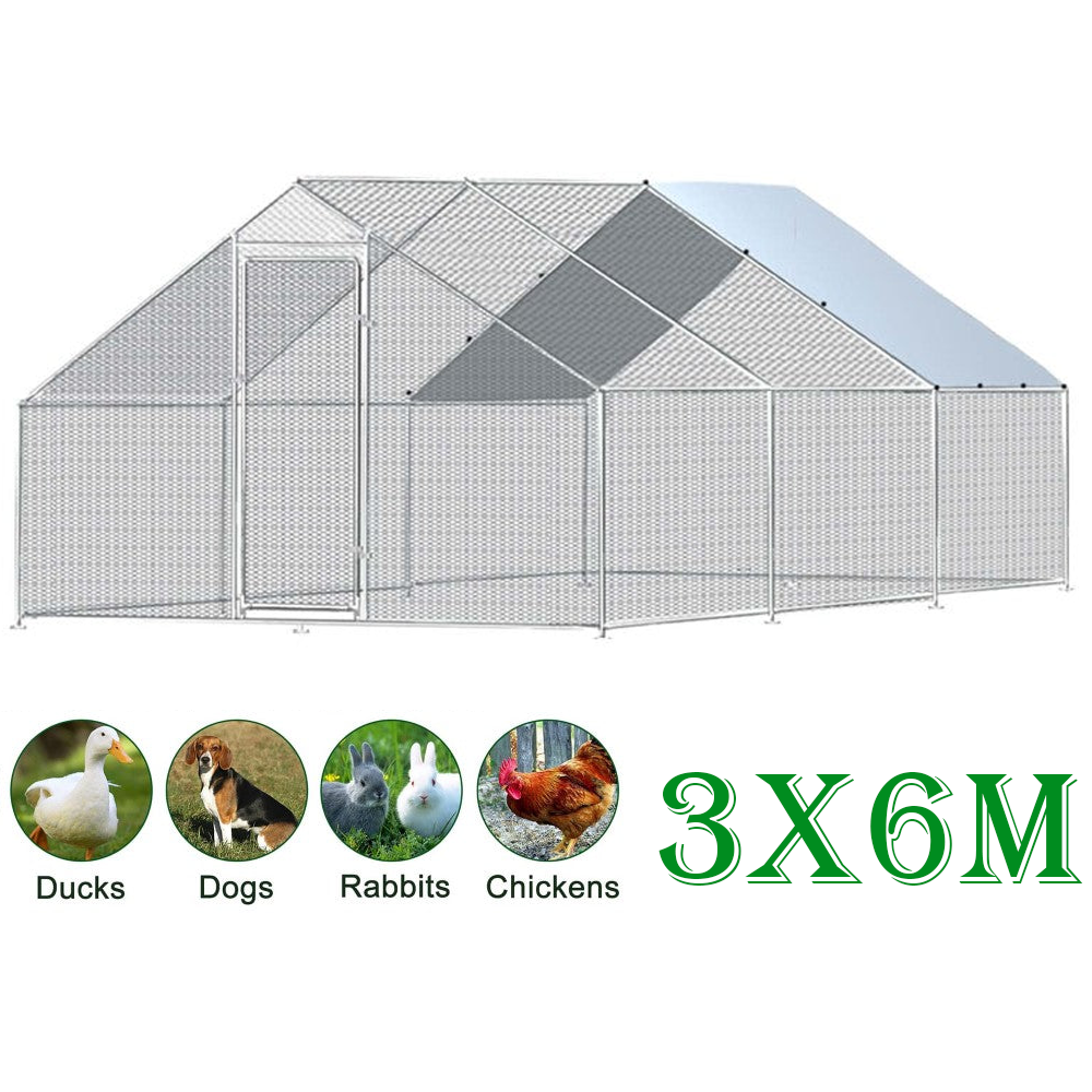 Chicken coop run with weather-resistant roof