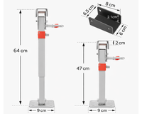 Thumbnail for 2 X Caravan Drop Down Corner Steady Legs Handle Steel Base