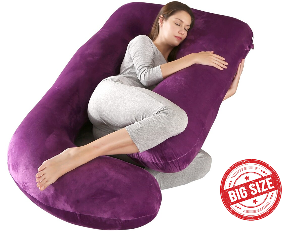 Pregnancy pillow with double stitched seams