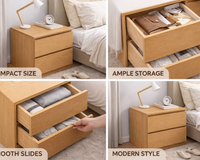 Thumbnail for Bedside Table with Drawers