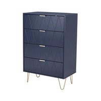 Thumbnail for Tallboy Chest of Drawers - 4-Drawer Dressers for Bedroom (Navy)