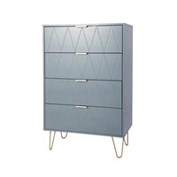 Thumbnail for Sky blue tallboy chest of drawers in modern NZ bedroom