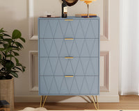 Thumbnail for Tallboy Chest of Drawers - 4 Drawer  Dressers for Bedroom  (Sky blue)
