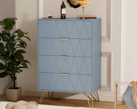Thumbnail for Tallboy Chest of Drawers - 4 Drawer  Dressers for Bedroom  (Sky blue)