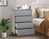 Thumbnail for Side view of tallboy chest of drawers showing drawer depth