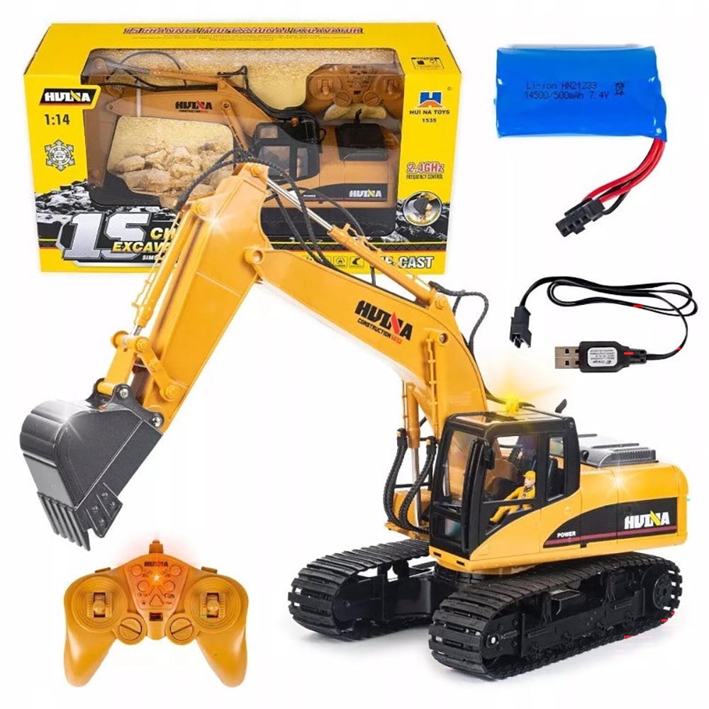 Digger excavator toy with sturdy headpiece and tracks