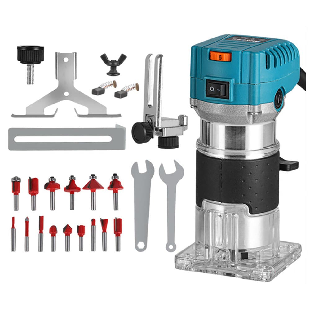 Router with 15 tungsten carbide milling cutters set