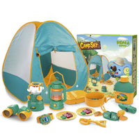 Thumbnail for Camping tent with oil lamp and whistle toy