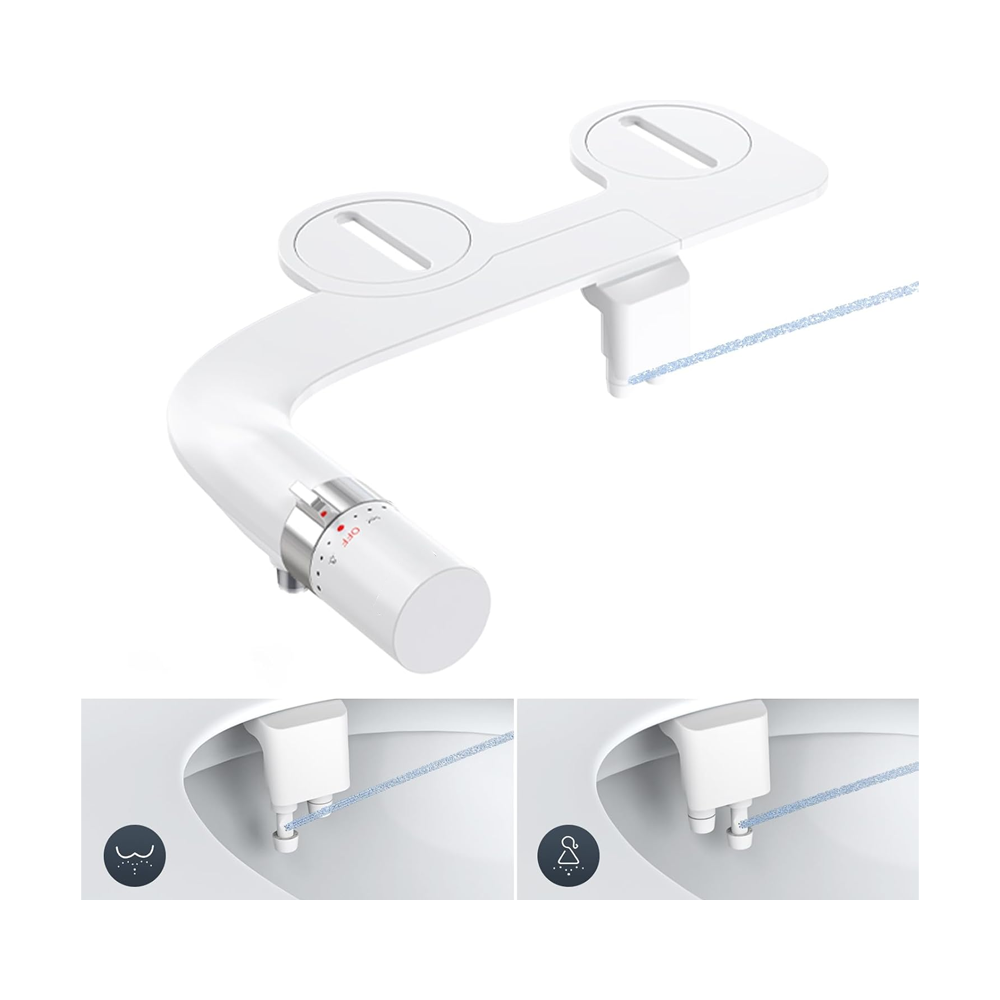 Bidet attachment ready for bathroom use