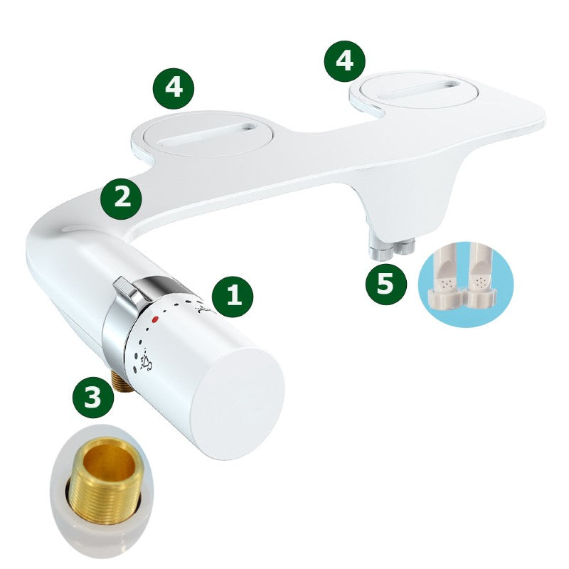 Close-up of cold water brass T-adapter