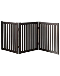 Thumbnail for Wooden Pet Safety Gate Barrier Portable Door 3 Panel Grey